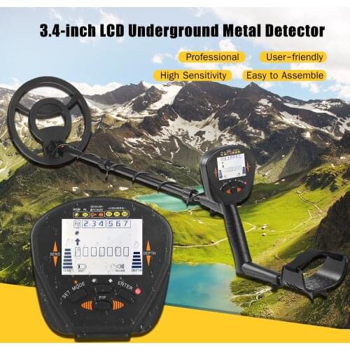 Professional LCD Underground Metal Detector Metal Finder Gold Seeker Treasure Hunter with 10-inch Waterproof Search Coil