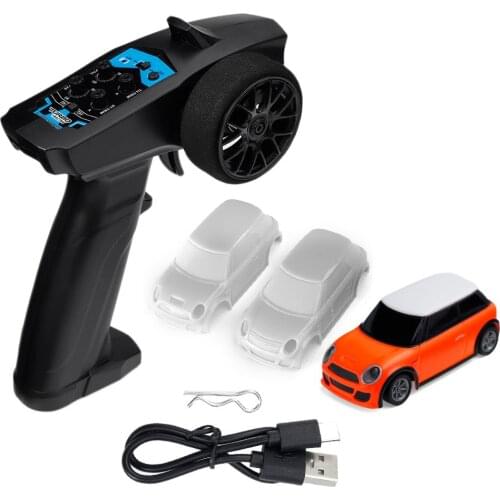 Turbo Racing RTR 1:76 2.4G 2WD Fully Proportional Control Mini RC Car LED Light Vehicles Model Kids Children Toy Model Gift