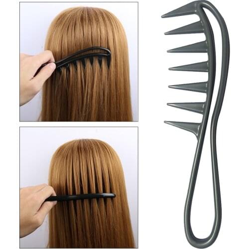 Hair Combs, Grey Wide Tooth Comb Detangling Hair Brush, Hair Care Handgrip Comb Styling Heat-resistant Wide Tooth Comb