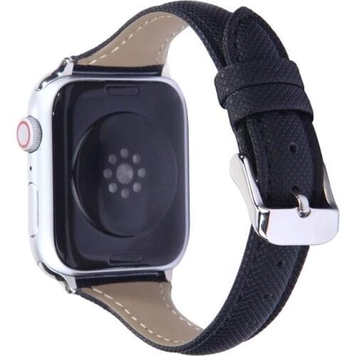 Black Brown Red Genuine Leather Slender waist watchband for apple watch 6 5 44mm 40mm 38mm 42mm Bracelet iwatch Strap 4 3 2 1