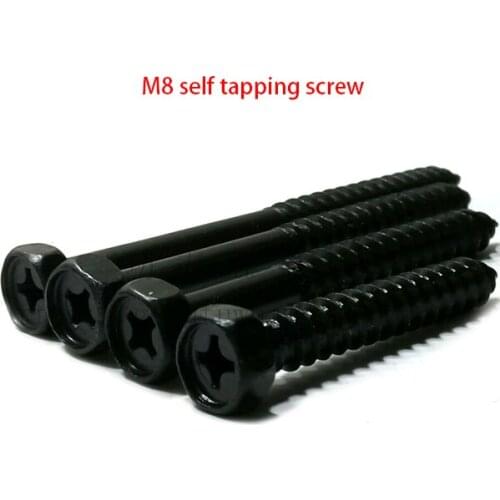 M8x50 60 70 80 90 100 mm white znic plated self tapping hex head furniture wood steel screw TV wall anchor shelf insert faster