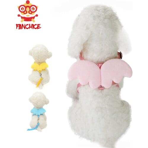 Angel Wing Pet Harness Small Pet Dog Rabbit Cat Chest Set Cute Collar Safety Belt Adjustable Outdoor Walking Leash Rope 6 Color
