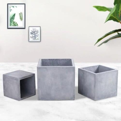 Silicone Molds for Concrete Planter Big Cement Flower Pot Square Silicone Molds Terrazzo Plant Container Pot Mold