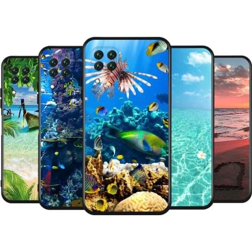 Sea Beach Sunset Glow For Huawei Nova 2 2i 3 3E 3I 4 4E 5 5I 5Z 5E 5T 6 7 7I 8 SE Lite Pro SE Silicone Black Phone Case
