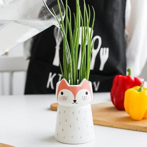 Modern Animal Vase Ceramic Planting shallot pots Desktop Home Decoration Flower Pots Plants Flower Vase Storage Bottle