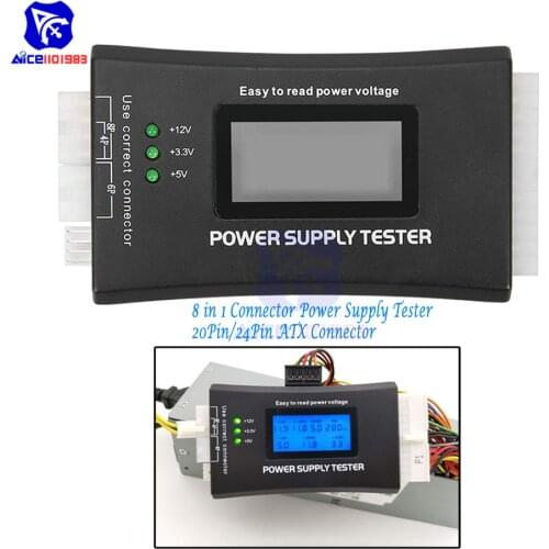 Diymore 1.8" LCD 20 / 24 Pin ATX Computer Power Supply Tester for ATX/ITX/BTX/PCI-E/SATA/HDD/BYI Connector