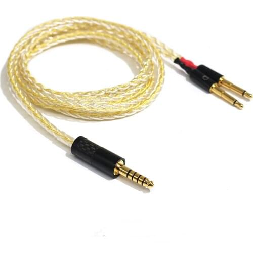 Yivosound HIFI Soft Headphones Cable 4.4mm stereo To 2 X 2.5mm mono Audio Upgrade Cable For Meze 99 Classics/Focal Headphone