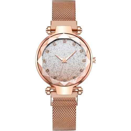 Reloj Mujer Fashion Luxury Starry Sky Watches for Women Gradation Gold Magnetic Mesh Belt Watch Ladies Wristwatch Zegarek Damski