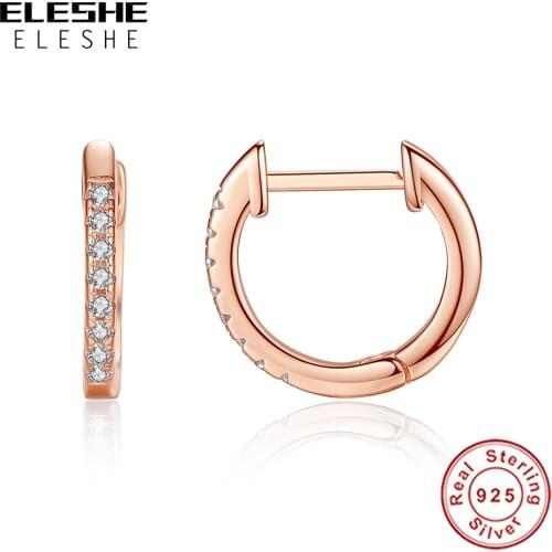 2020 New Cubic Zirconia Crystal Earrings Genuine 925 Sterling Silver Stud Earrings For Women Gold Color Wedding Birthday Jewelry