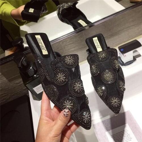 Koovan Womens Slippers Flats 2021 Custom Style Slippers Outside Women Footwears Summer Pointed Breathable Mesh Cool Shoes Girls