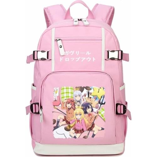 Anime Gabriel DropOut Women Backpack Kawaii Tenma Gabriel Pink Bookbag Mochila Feminina Canvas School Bags for Teenage Girls