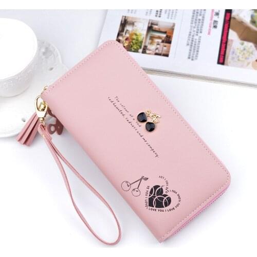 2021 Tassel Wallet Women Long Cute Purse PU Leather Tassel Women Wallets Zipper Portefeuille Female Purse Clutch Cartera Mujer
