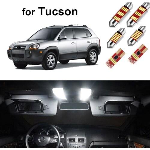 15pcs Canbus For Hyundai Tucson 2004-2009 Led Interior Lights Map Dome Trunk License Plate Light