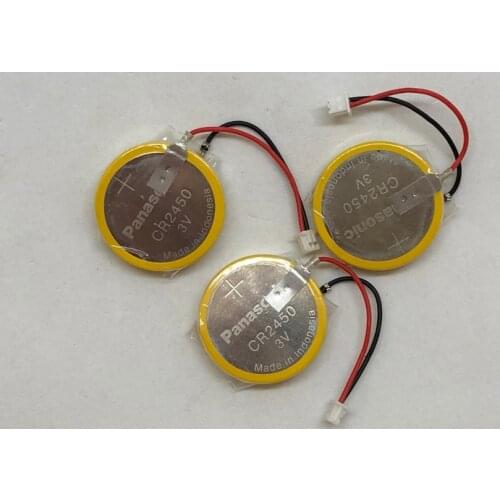 5pcs/lot New For Panasonic CR2450 battery with solder pin plug wire bonders CR 2450 3V AFPX-BATT FP-X Series PLC Batteries