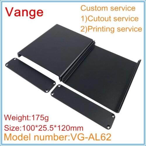 5pcs/lot sand blasting customized service 6063-T5 aluminum diy junction box 100*25.5*120mm for mixer device