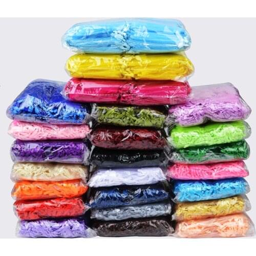 500pcs/lot Wholesale Organza Bags 7x9 9x12 10x15 13x18cm Drawable Wedding Packaging Gift Bag Party Jewelry Bags Pouches