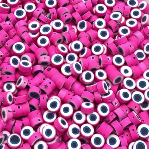 30Pcs 10mm Evil Eye Round Clay Polymer Beads Are Used To Makeing DIY Jewelry Bracelet Necklace Accessories #A61a01