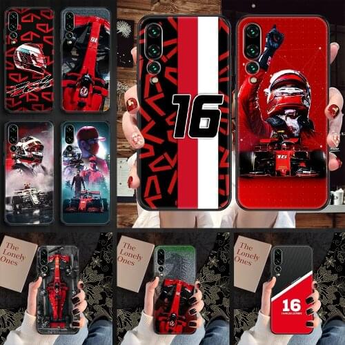 Charles Leclerc F1 16 Phone case For Huawei P Mate P10 P20 P30 P40 10 20 Smart Z Pro Lite 2019 black trend hoesjes silicone