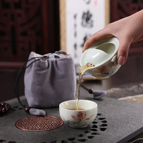 Tea Sets Kung Fu Ceramics Tea Set 1 Pot 1 Cup Tea Pots High Quality Elegant Gaiwan Beautiful and Easy Tea Pot Kettle