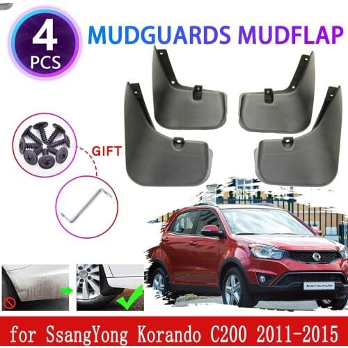 For SsangYong Korando New Actyon C200 2011 2012 2013 2014 2015 Mudguard Mudflap Fender Flaps Splash Guard Protect Accessories