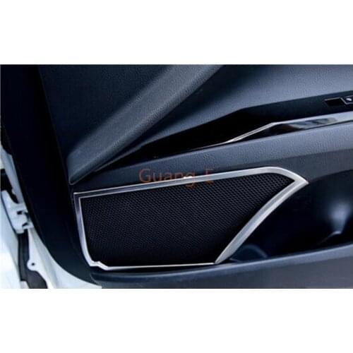 For Toyota New Camry XV70 2017 2018 2019 2020 Car Stick Stainless Steel Detector Inside Door Audio Speak Sound Ring Trim 4pcs