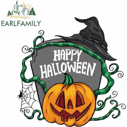 EARLFAMILY 13cm x 12.8cm for Happy Halloween Personality Creative VAN Stickers Vinyl Car Wrap Bumper Decoration Anime JDM Decal