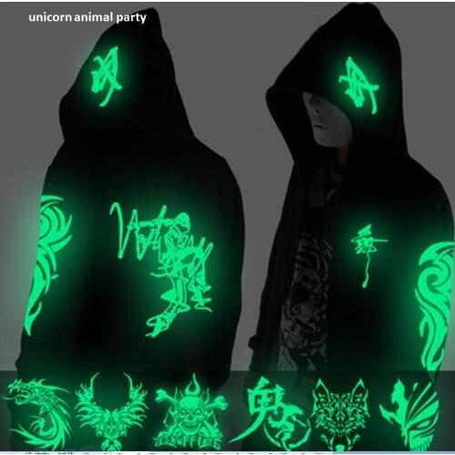Noctilucent long-sleeved jacket clothes loose coat and students fashion clothing dance night shining clothing ghost dance