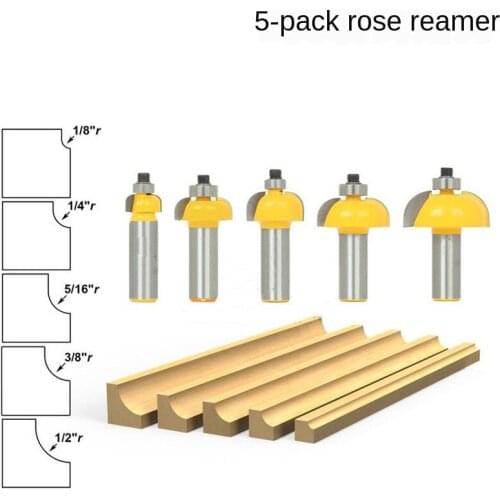 1/5 PC 1/2" Shank High Grade Chamfering Knife with Bearing Cove Router Bit Set Line Knife Woodworking Cutter Tenon Cutter
