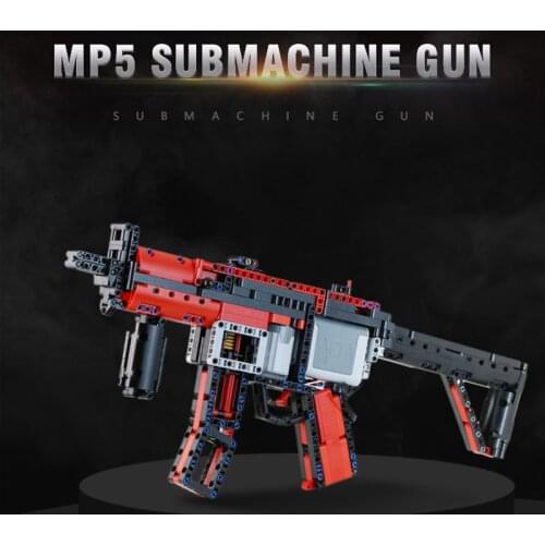 MOC AK Building Block Model Upgrade Electric Toy Gun High-tech MP5 Submachine Gun Bricks Kids Outdoor Boys Toys Birthday Gifts