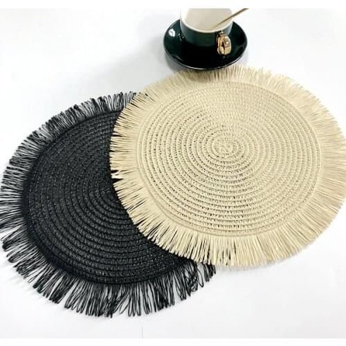 Northern Europe Macrame Cup Pad Bohemia Tablecloth Table Mat Pure Handmade Cotton Braid Non-slip Insulation Coaster for Kitchen