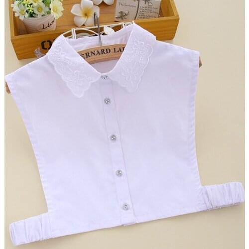 Fashion White Women Fake Collar Pure Color Shirt Detachable Collar Ladies Removable False Collar Half Shirt Blouse Nep Kraagie