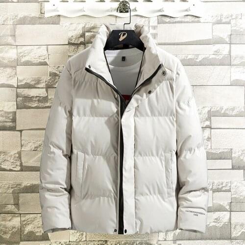 2021New Winter Padded Parkas Coat Men Fashion Jacket Thick Down Coat Male Zipper Hooded Long Sleeve Jacket Solid Color Outerwear