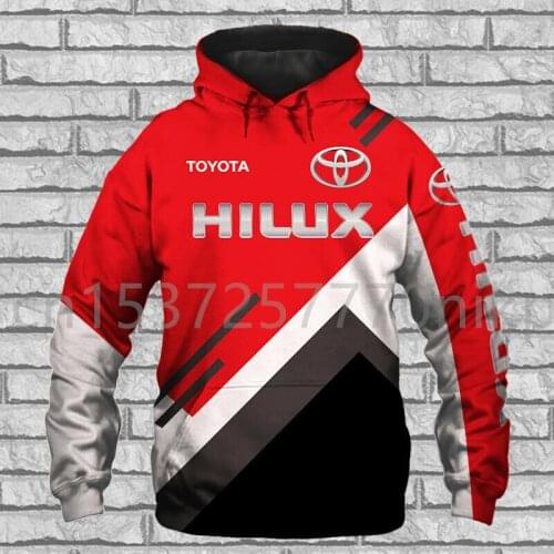 2021 TOYOTA Hilux Brand Mens Hoodie Harajuku Hip Hop Sweatshirt 3D Anime Oversized Hoodie High Quality Mens Clothes Streetwear
