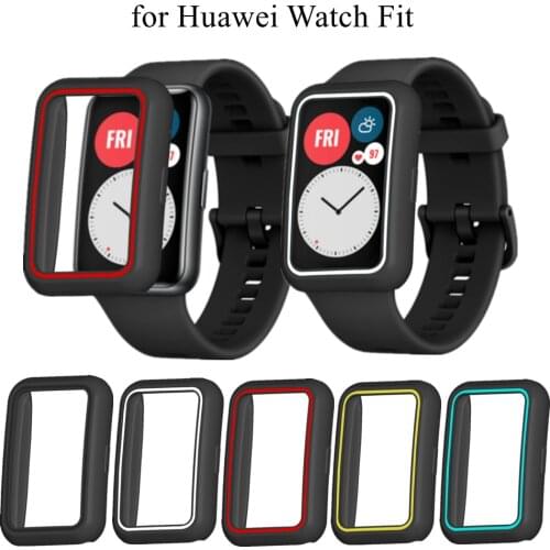 Soft Protective Case For Huawei Watch Fit Cover Dual Color Silicone Protector Bumper Edge Frame Replacement For Huawei Fit Case