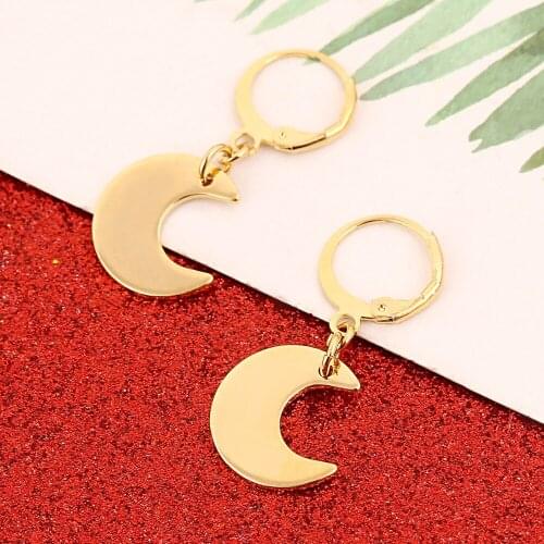 Wholesale Fashion Simple Moon Earrings Jewelry for Women Grils Female Bridal Accessory
