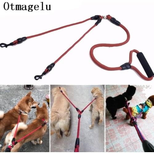 Dog Double Leashes Necktie Collar Dog Accessory Safety Rope Seat Belt For Puppy Harness Dog Training Leashes Set Pet Accessories