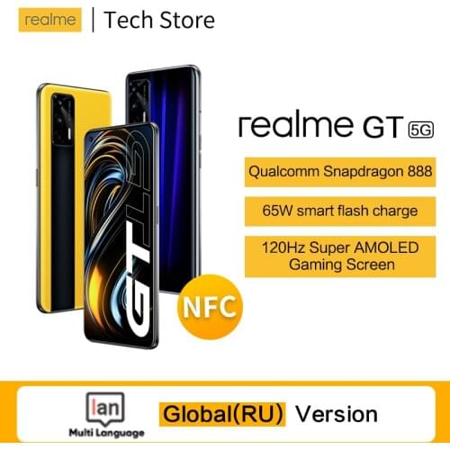 Realme GT 5G Global Version Snapdragon 888 120Hz AMOLED Screen 65W Flash Charge Smartphone