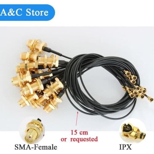 Assembly RG178 Pigtail Cable 1.13mm IPX to Female SMA