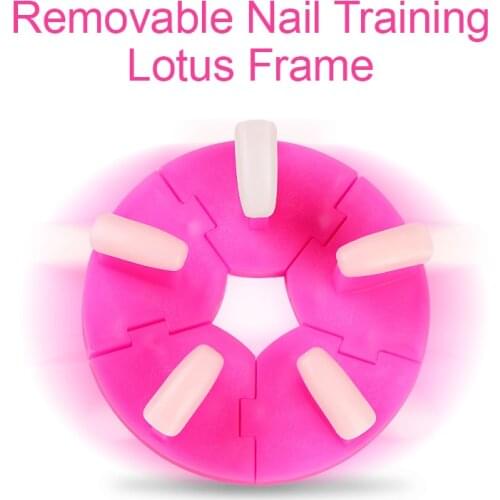Removable Lotus Seat Training Frame DIY Nail Art Polish Gel UV False Tip Display Practice Stand Holder Salon Table Manicure Tool