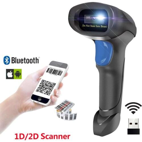 L8BL Bluetooth 1D 2D Barcode Scanner And L8 QR PDF417 2.4G Wireless Wired Handheld Barcode Reader USB Support Mobile Phone iPad