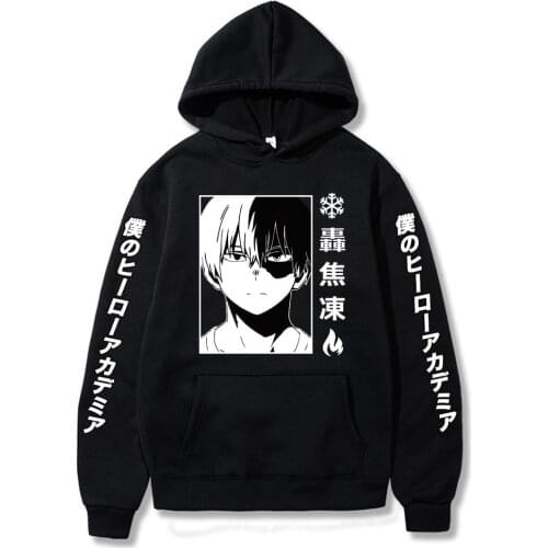 Harajuku My Hero Academia Hoodies Men Women Long Sleeve Sweatshirt Pullover Shoto Todoroki Anime Manga Hoodie Tops Clothes
