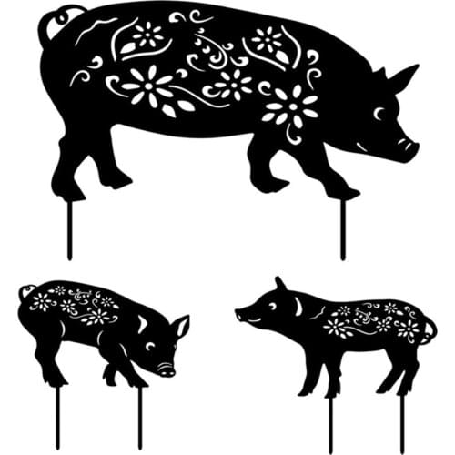 Animal Ornament Art Decoration Black Acrylic 41*28*2cm For Lawns Backyards Outdoor 3pcs Durable Waterproof Card