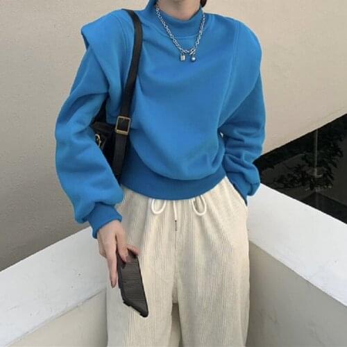 Crew Neck Extra Thick Sportswear Womens Autumn And Winter New Korean Loose Pullover Top