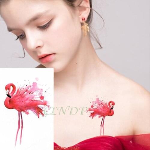 Waterproof Temporary Tattoo Sticker flamingo bird small Tatto Flash Tatoo Fake Tattoos Hand Leg Arm for Kids Men Women child