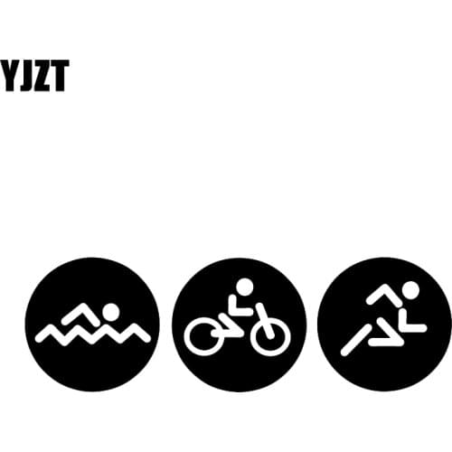 YJZT 16.2*5.1CM Coolest Triathlon Round Decor Car Sticker Vinyl High Quality Accessories Decals C12-0632