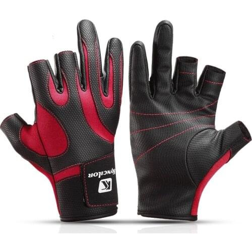 1 Pair Fishing Gloves Men Women Outdoor Fishing Protection Anti-slip 3 Cut Finger Sports Fish Equipment Sports Half Finger glove