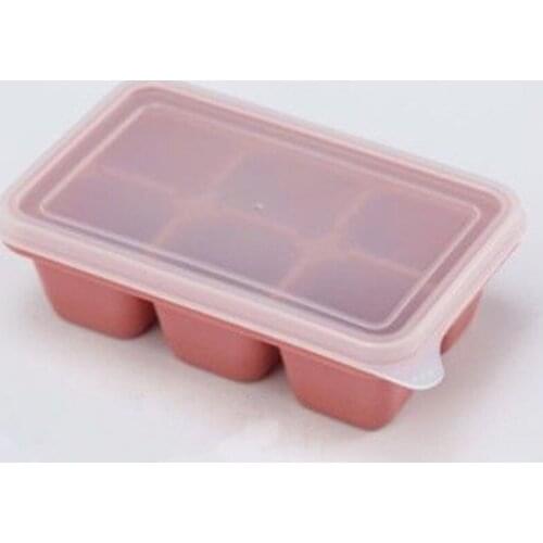 1*Ice Tray 11.5cm*7cm*4cm 6 Cavity Ice Tray With Cover Kitchen Made DIY Ice Maker Silicone Ice Cube Box
