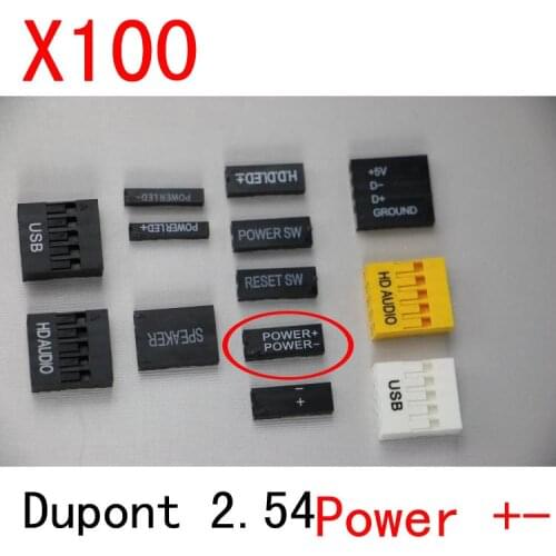 100pcs 2Pin 2.54 dupont dupont connector lettering power +- TJC8 2.54mm pitch connector replace Molex connector