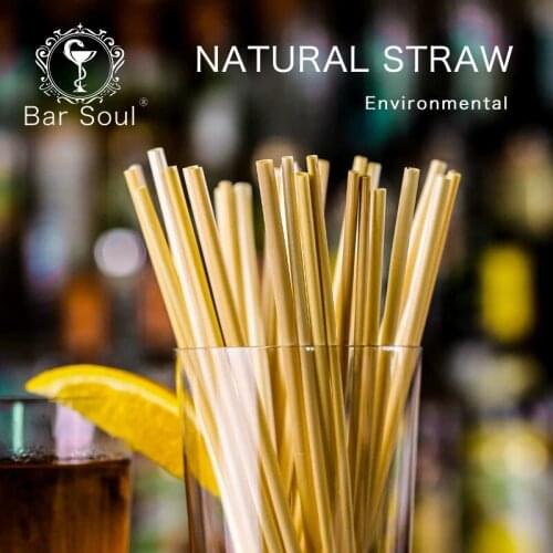 Bar Soul Natural Wheat Cocktail Straws 100pcs/lot Primary Environmentally Friendly Drinking Straws Cocktail Decoration