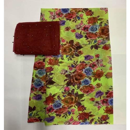 2020 High Quality 100% Cotton African Lace Fabric Embroidery Printing Fabric 7 Yards For Womens Dress Textile Material!LXF99132